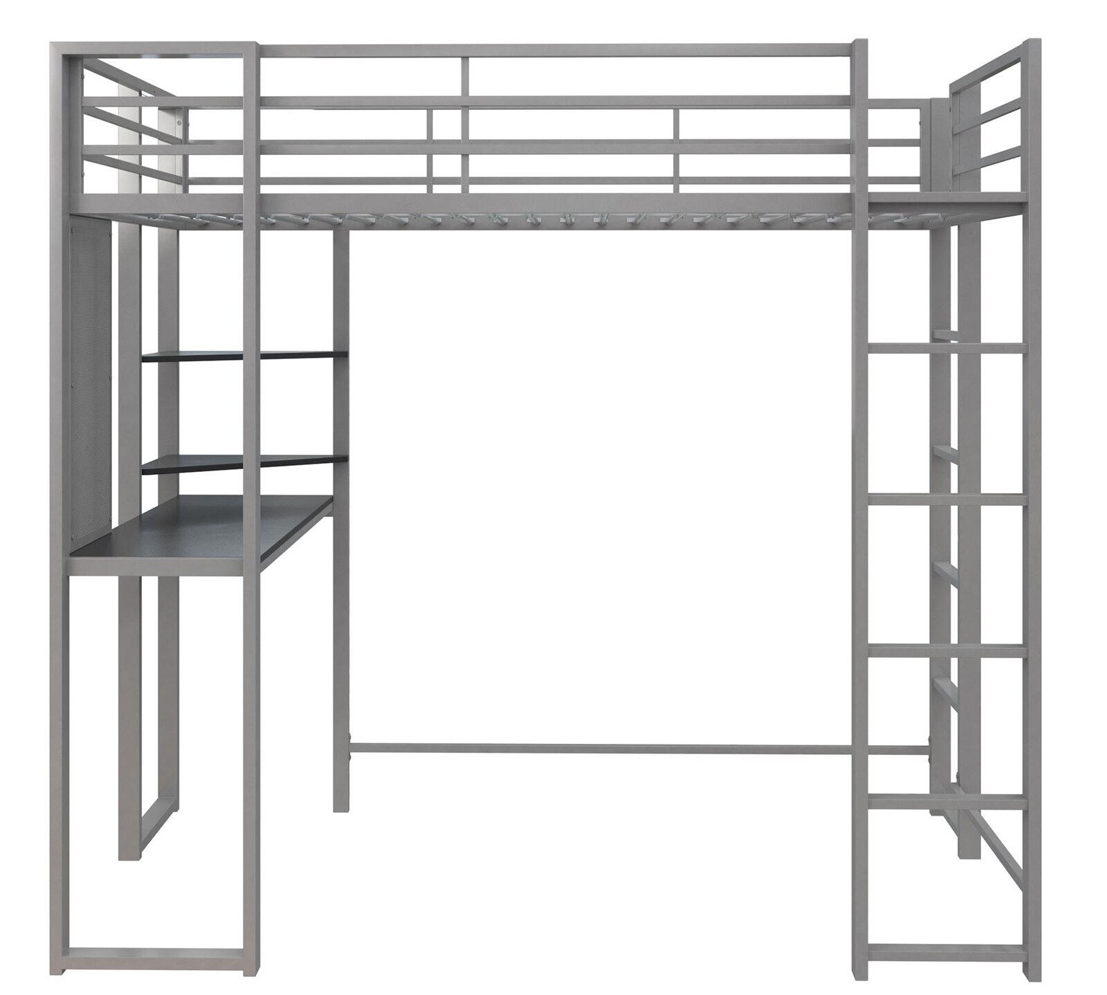 Alix Metal Loft Bed with Desk